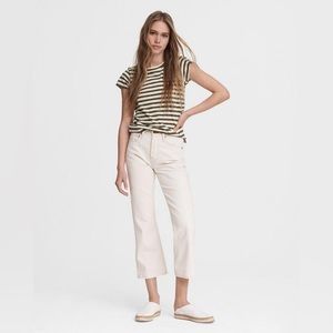 Rag & Bone Maya High-Rise Cropped Flare Jeans in Ecru Size 25